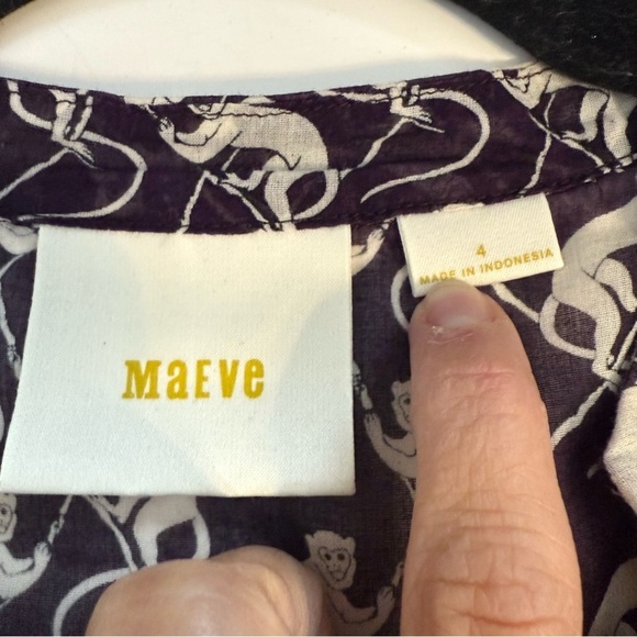 Anthropologie MAEVE Purple Monkey Blouse Shirt Top Pintucked Pleated Button Frnt - Picture 7 of 13